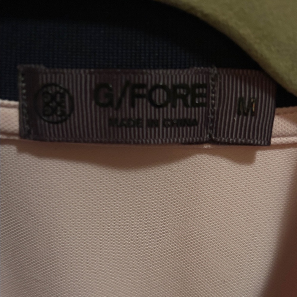 G/FORE Light Pink Polo with Navy and Pink Trim - Picture 2 of 4